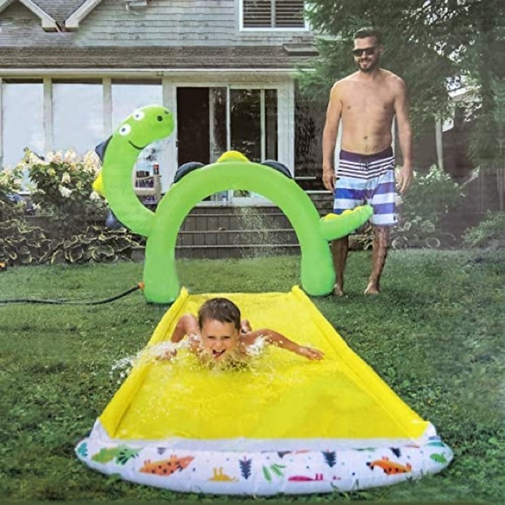 Slip Water Slides for Kids Backyard,16ft Outdoor Splash Lawn Waterslide,Inflatab